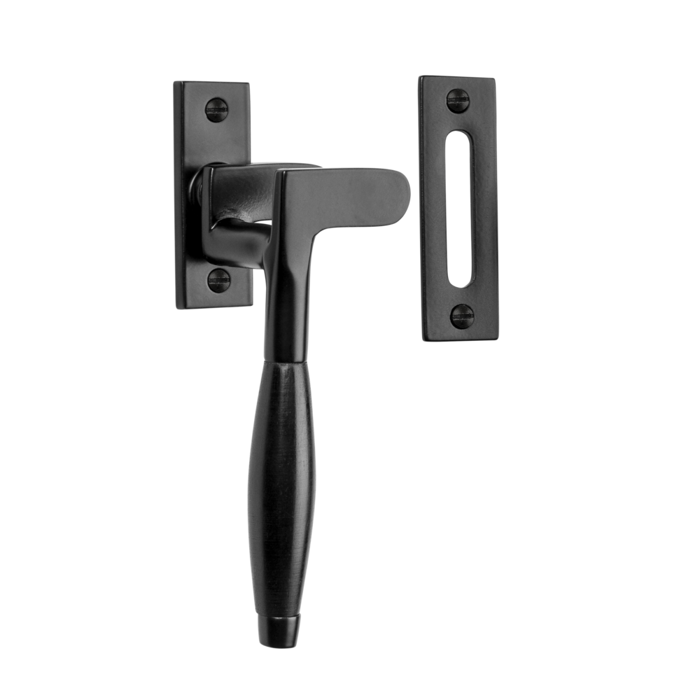 De Oude Deurklink Raamsluiting Klassiek ventilatiestand mat zwart links kozijnplaatje De Oude Deurklink Raamsluiting Klassiek ventilatiestand mat zwart links kozijnplaatje