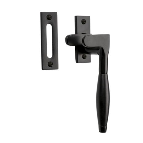 De Oude Deurklink Raamsluiting Klassiek ventilatiestand mat zwart rechts kozijnplaatje