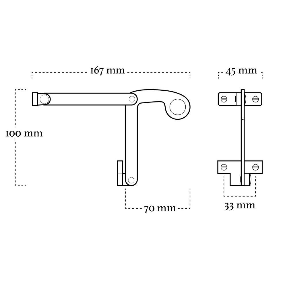 De Oude Deurklink Raamuitzetter bovenraam - mat nikkel De Oude Deurklink Raamuitzetter bovenraam - mat nikkel