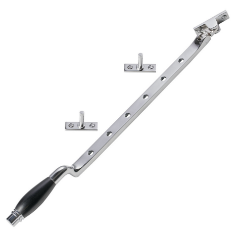 De Oude Deurklink Raamuitzetter Deco in glanzend nikkel De Oude Deurklink Raamuitzetter Deco in glanzend nikkel