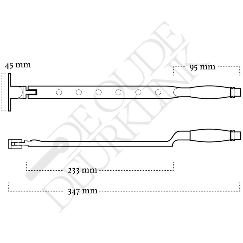 De Oude Deurklink Raamuitzetter Deco in glanzend nikkel De Oude Deurklink Raamuitzetter Deco in glanzend nikkel