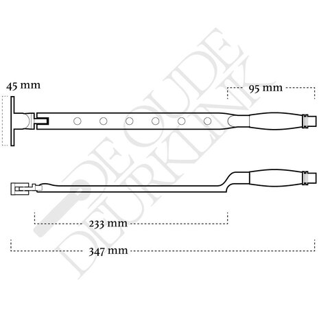 De Oude Deurklink Raamuitzetter Deco in glanzend nikkel De Oude Deurklink Raamuitzetter Deco in glanzend nikkel