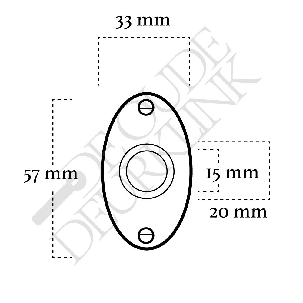 De Oude Deurklink Rozet - Ovaal mat zwart