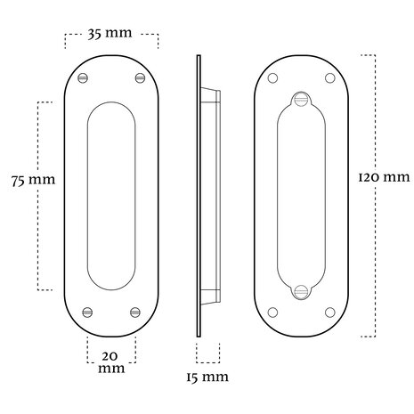 Mooi Deurbeslag Schuifdeurkom Presa zwart rond Mooi Deurbeslag Schuifdeurkom Presa zwart rond