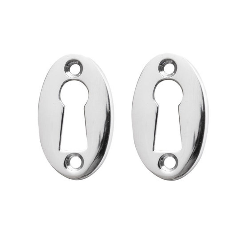 De Oude Deurklink Sleutelrozet ovaal in glanzend nikkel De Oude Deurklink Sleutelrozet ovaal in glanzend nikkel