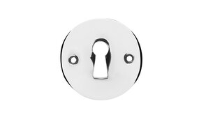 De Oude Deurklink Sleutelrozet rond in glanzend nikkel