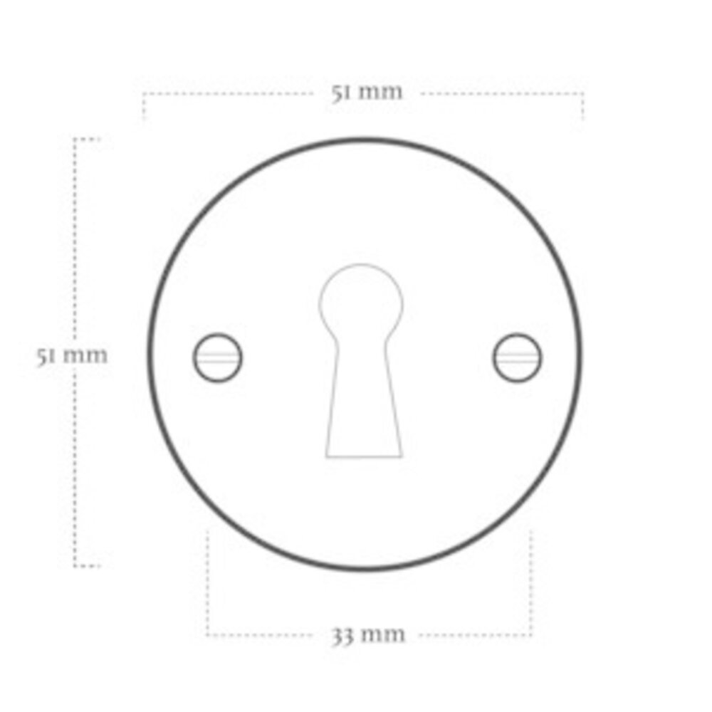 De Oude Deurklink Sleutelrozet rond in glanzend nikkel
