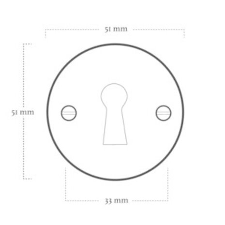 De Oude Deurklink Sleutelrozet rond in glanzend nikkel