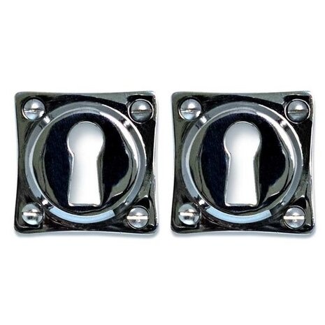 De Oude Deurklink Sleutelrozet vierkant in glanzend nikkel De Oude Deurklink Sleutelrozet vierkant in glanzend nikkel