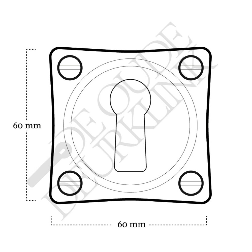 De Oude Deurklink Sleutelrozet vierkant in glanzend nikkel De Oude Deurklink Sleutelrozet vierkant in glanzend nikkel