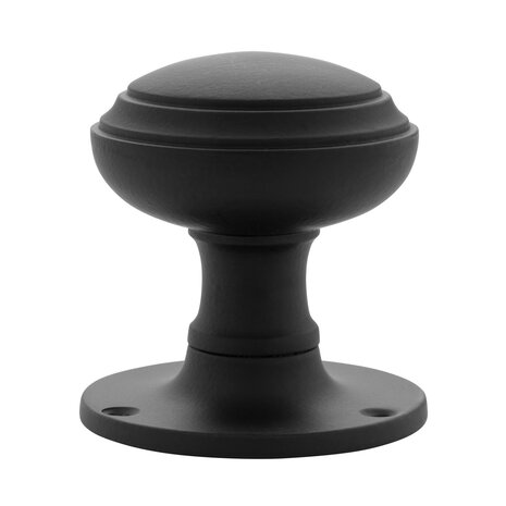 De Oude Deurklink Deurknop 55mm - Rond vast zwart