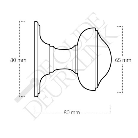 De Oude Deurklink Deurknop 80mm - Rond draaibaar zwart De Oude Deurklink Deurknop 80mm - Rond draaibaar zwart