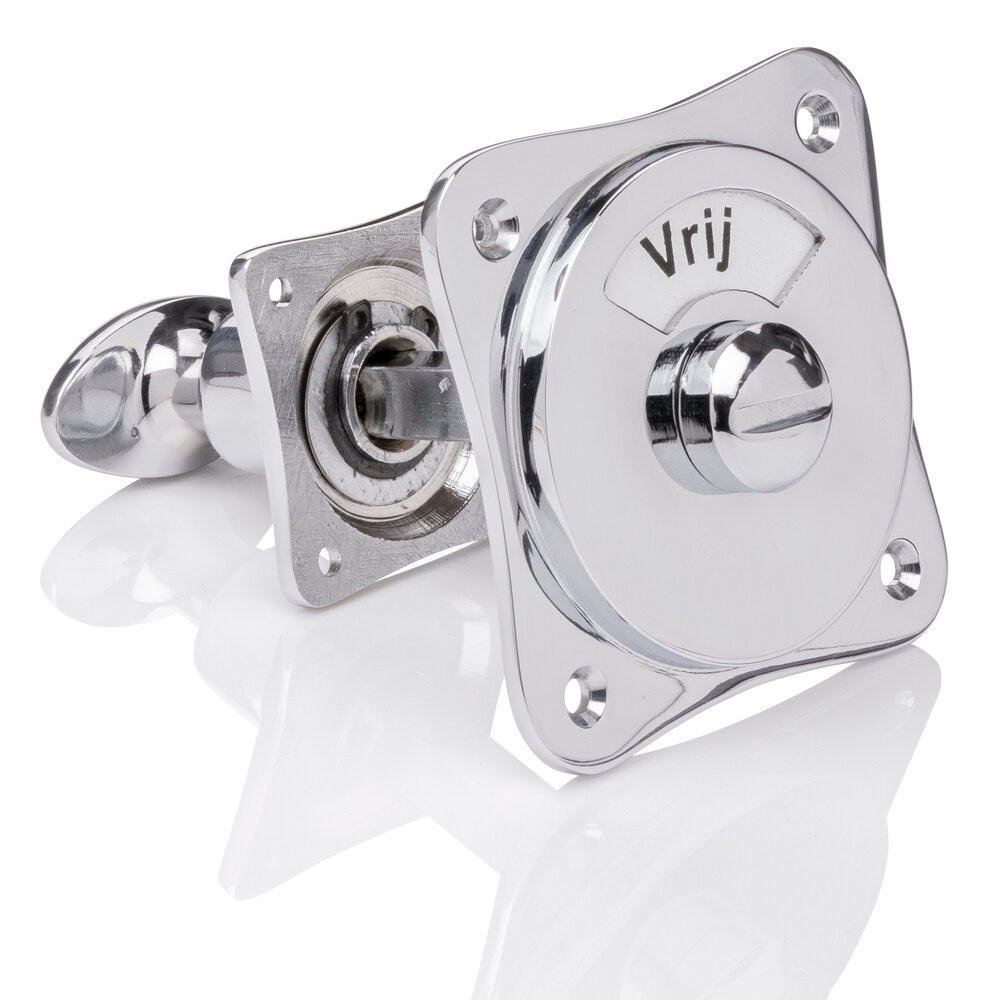 De Oude Deurklink WC Slot - Draaiknop vrij-bezet glanzend nikkel