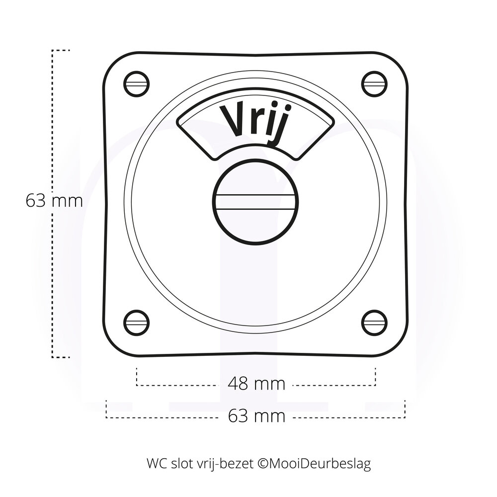 De Oude Deurklink WC Slot - Draaiknop vrij-bezet mat zwart