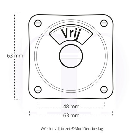 De Oude Deurklink WC Slot - Draaiknop vrij-bezet mat zwart