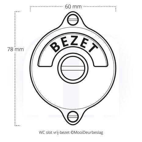 De Oude Deurklink WC Slot - Hendel vrij-bezet mat zwart