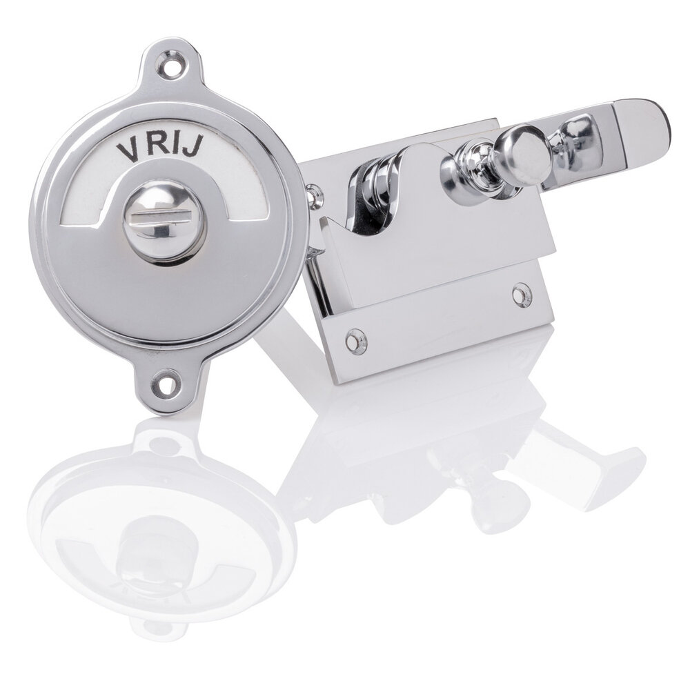 De Oude Deurklink WC Slot - Hendel vrij-bezet nikkel