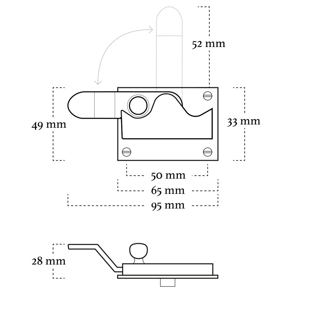 De Oude Deurklink WC Slot - Hendel vrij-bezet nikkel