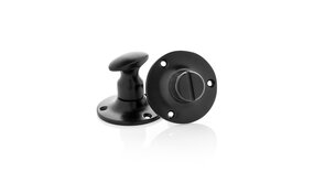 De Oude Deurklink WC slot draaiknop rond rozet zwart De Oude Deurklink WC slot draaiknop rond rozet zwart