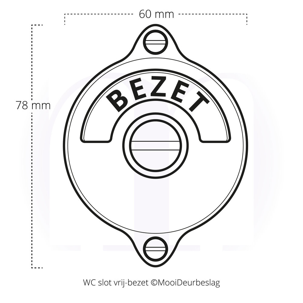 De Oude Deurklink WC Slot mat geborsteld nikkel vrij-bezet plaat draaiknop rond rozet De Oude Deurklink WC Slot mat geborsteld nikkel vrij-bezet plaat draaiknop rond rozet
