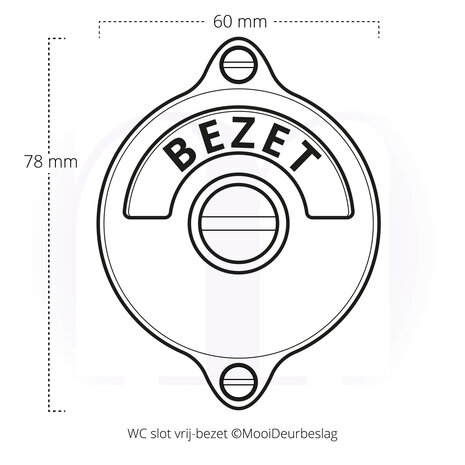 De Oude Deurklink WC Slot mat geborsteld nikkel vrij-bezet plaat draaiknop rond rozet De Oude Deurklink WC Slot mat geborsteld nikkel vrij-bezet plaat draaiknop rond rozet