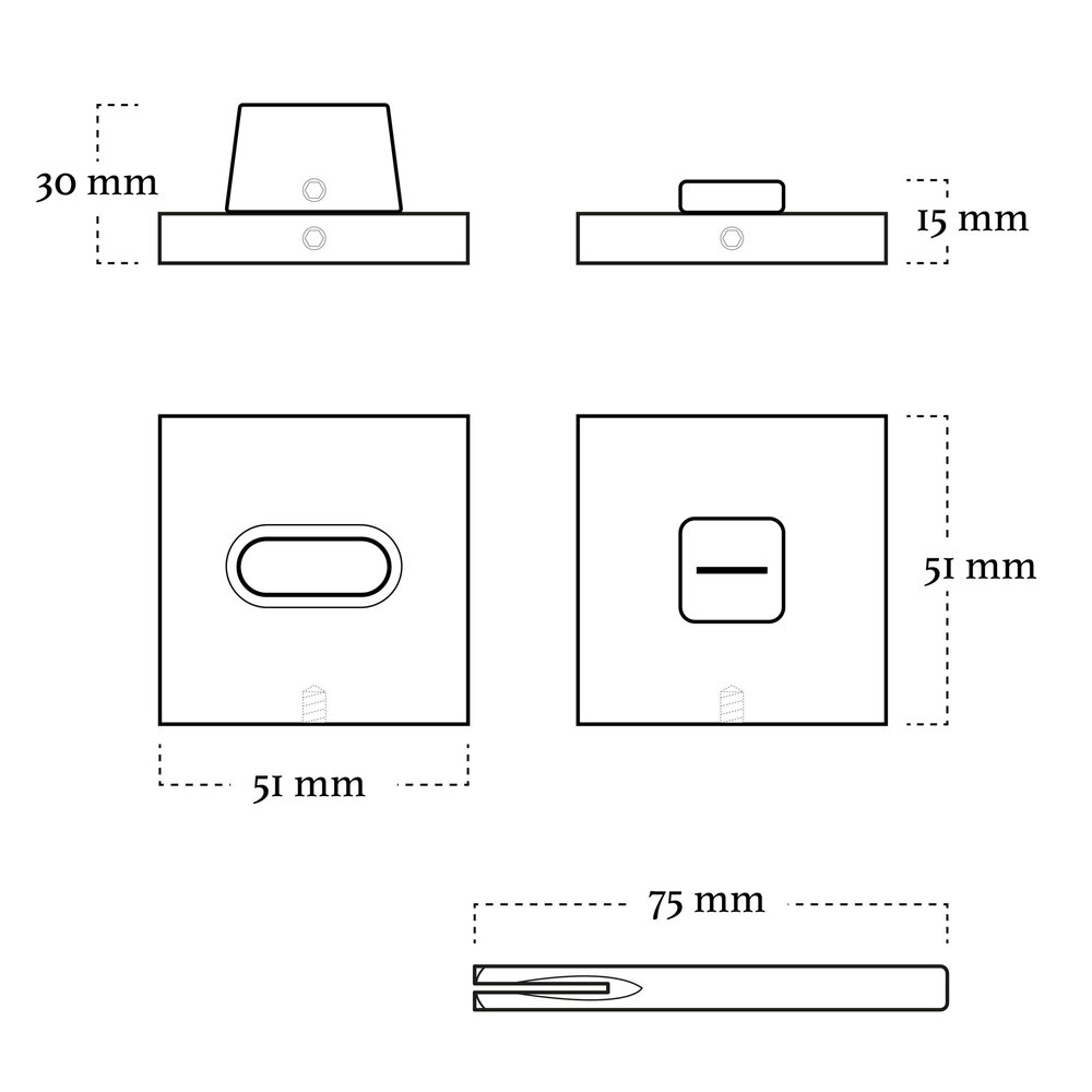 Mooi Deurbeslag WC slot zwart Nova21