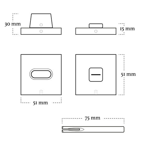 Mooi Deurbeslag WC slot zwart Nova21