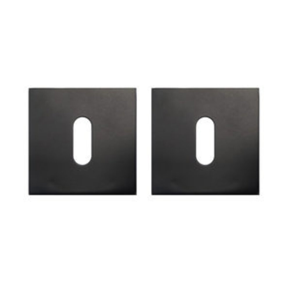 Mooi Deurbeslag Nova21 deurklinken in mat zwart met vierkante sleutelrozetten