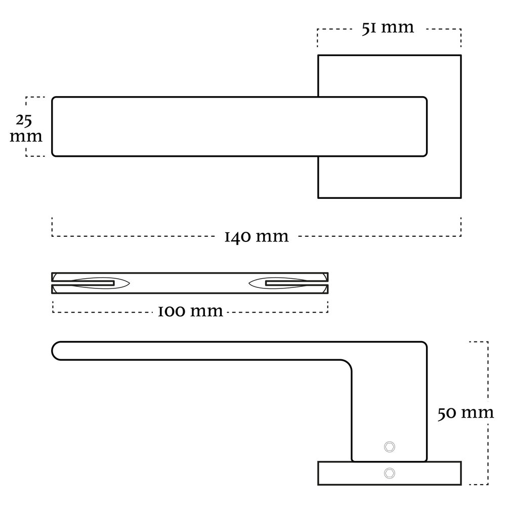 Mooi Deurbeslag Nova21 deurklinken in mat zwart met vierkante cilinderrozetten