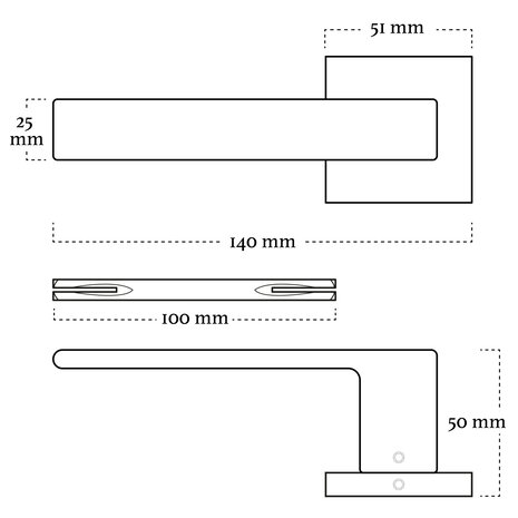 Mooi Deurbeslag Nova21 deurklink in mat zwart met WC slot