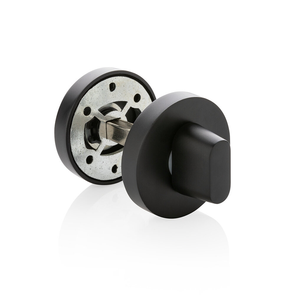 Mooi Deurbeslag - Mat zwarte Deurklink Modern rond met WC slot Mooi Deurbeslag - Mat zwarte Deurklink Modern rond met WC slot