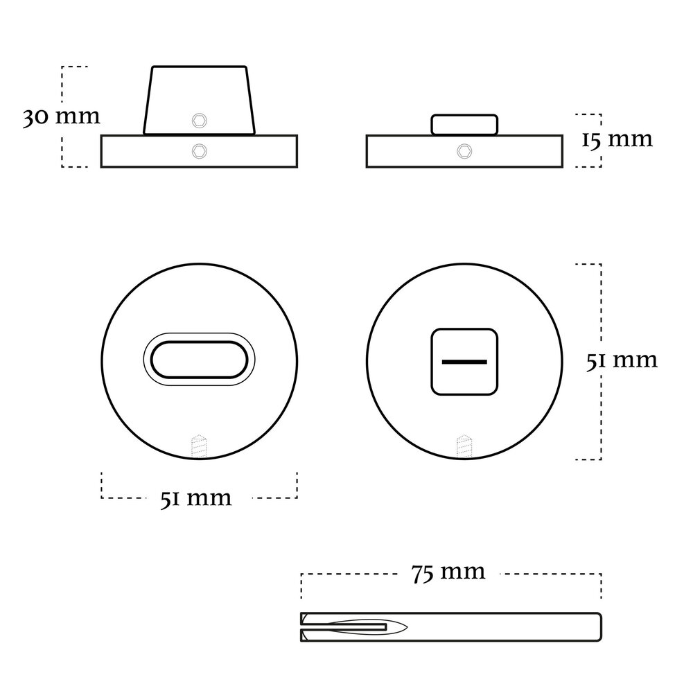 Mooi Deurbeslag - Mat zwarte Deurklink Modern rond met WC slot Mooi Deurbeslag - Mat zwarte Deurklink Modern rond met WC slot