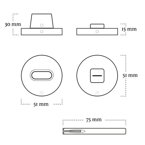 Mooi Deurbeslag - Mat zwarte Deurklink Modern rond met WC slot Mooi Deurbeslag - Mat zwarte Deurklink Modern rond met WC slot