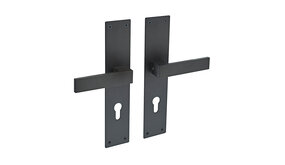Intersteel Deurklink Amsterdam schild zwart profielcilindergat 72mm Intersteel Deurklink Amsterdam schild zwart profielcilindergat 72mm