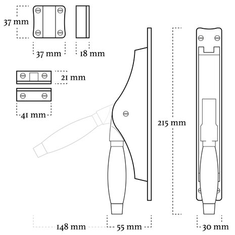 De Oude Deurklink Deur Espagnolet Klassiek met stangenset 2x150cm mat nikkel Ton model De Oude Deurklink Deur Espagnolet Klassiek met stangenset 2x150cm mat nikkel Ton model