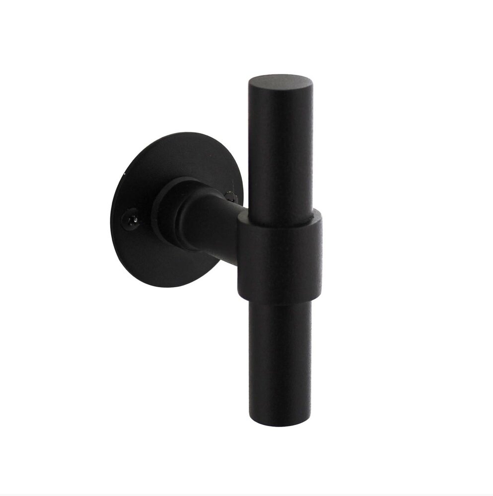 Intersteel Gatdeel T-model recht + ronde platte rozet 50X2mm RVS/Zwart