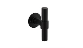 Intersteel Gatdeel T-model recht + ronde platte rozet 50X2mm RVS/Zwart Intersteel Gatdeel T-model recht + ronde platte rozet 50X2mm RVS/Zwart