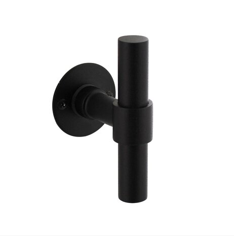 Intersteel Gatdeel T-model recht + ronde platte rozet 50X2mm RVS/Zwart