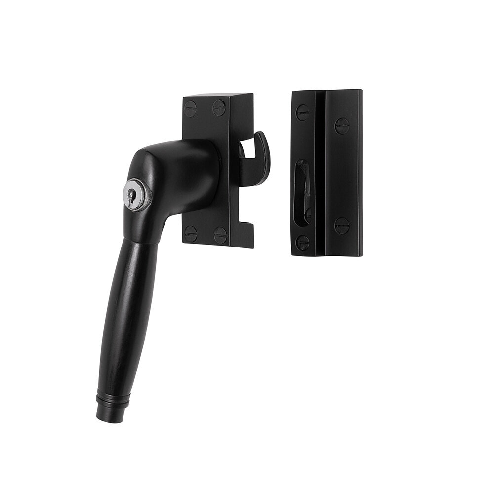 De Oude Deurklink Raamsluiting zwart met slot Deco links De Oude Deurklink Raamsluiting zwart met slot Deco links