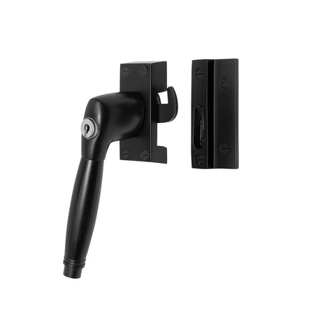 De Oude Deurklink Raamsluiting zwart met slot Deco links De Oude Deurklink Raamsluiting zwart met slot Deco links