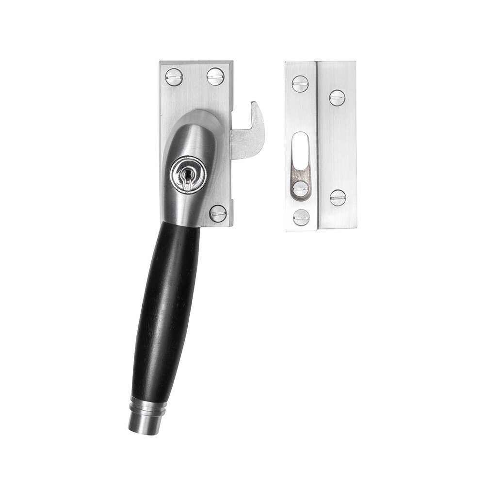 De Oude Deurklink Raamsluiting mat nikkel met slot Deco links