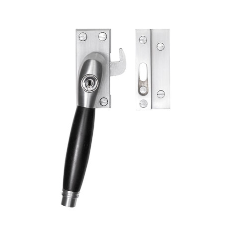 De Oude Deurklink Raamsluiting mat nikkel met slot Deco links