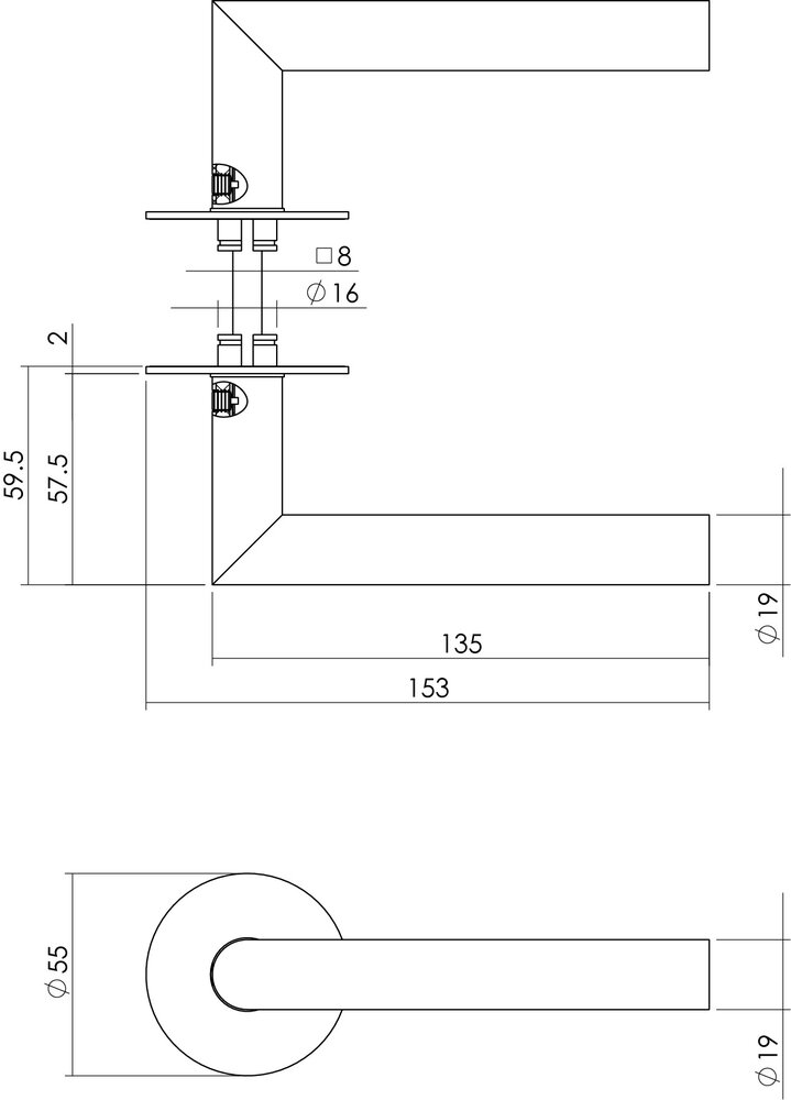 Intersteel Deurklink Jura met zelfklevend rozet mat zwart