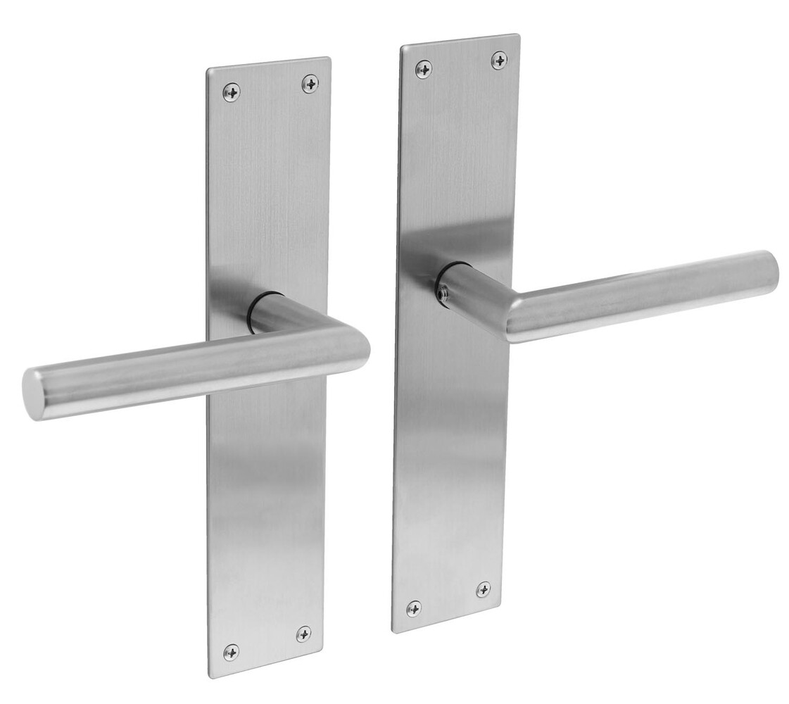 Intersteel Deurklink Jura met schild blind geborsteld RVS Intersteel Deurklink Jura met schild blind geborsteld RVS