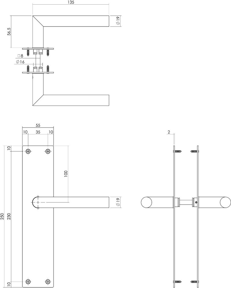 Intersteel Deurklink Jura met schild blind geborsteld RVS Intersteel Deurklink Jura met schild blind geborsteld RVS