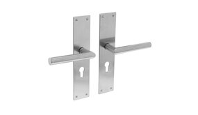 Intersteel Deurklink Jura met schild profielcilindergat 55mm geborsteld RVS Intersteel Deurklink Jura met schild profielcilindergat 55mm geborsteld RVS