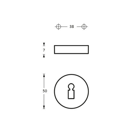 Intersteel Rozet sleutelgat antraciet titaan PVD