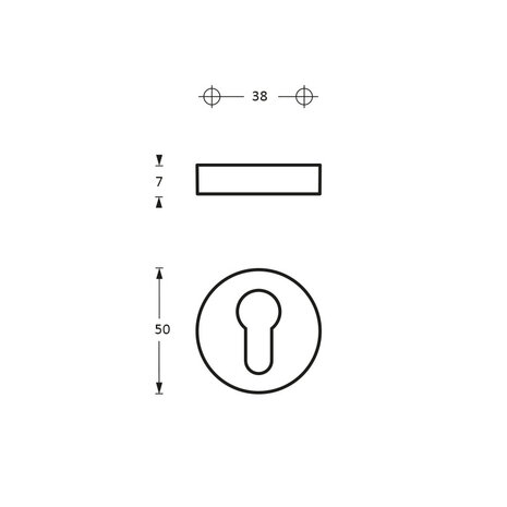 Intersteel Rozet profielcilindergat antraciet titaan PVD
