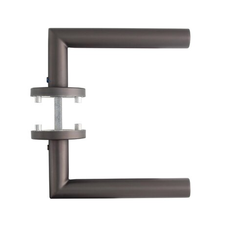 Intersteel Deurklink Hoek 90 graden op rozet antraciet grijs