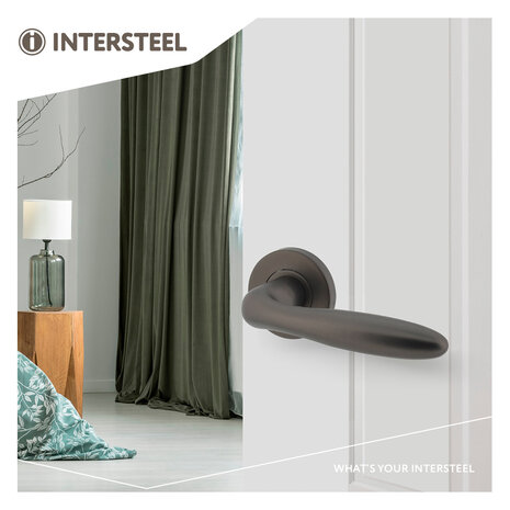 Intersteel Deurklink Jupiter op rozet antraciet grijs